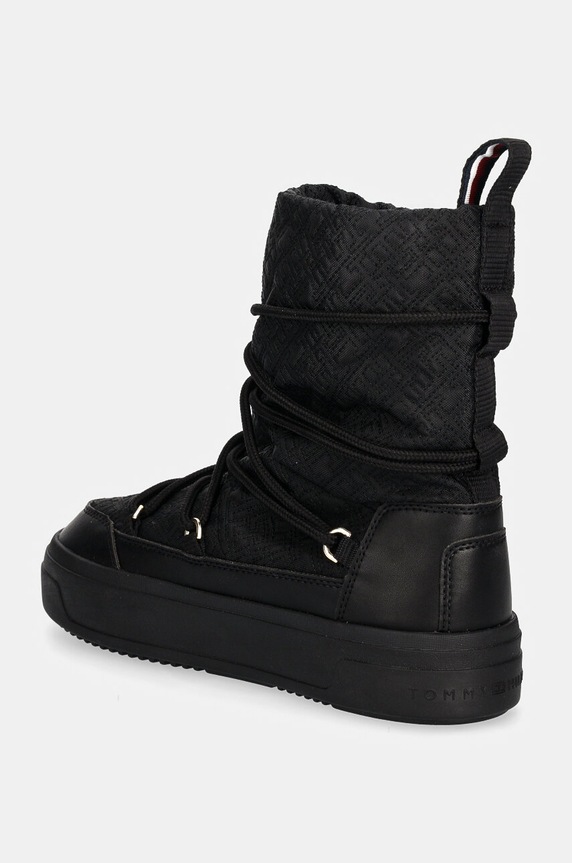 Παπούτσια Μπότες χιονιού Tommy Hilfiger LACE-UP MONOGRAM SNOWBOOT FW0FW08430 μαύρο