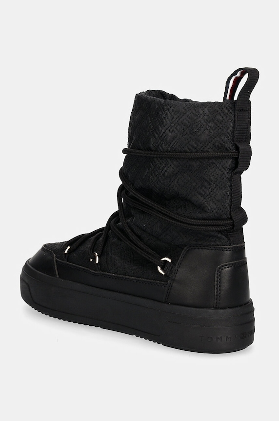 Παπούτσια Μπότες χιονιού Tommy Hilfiger LACE-UP MONOGRAM SNOWBOOT FW0FW08430 μαύρο