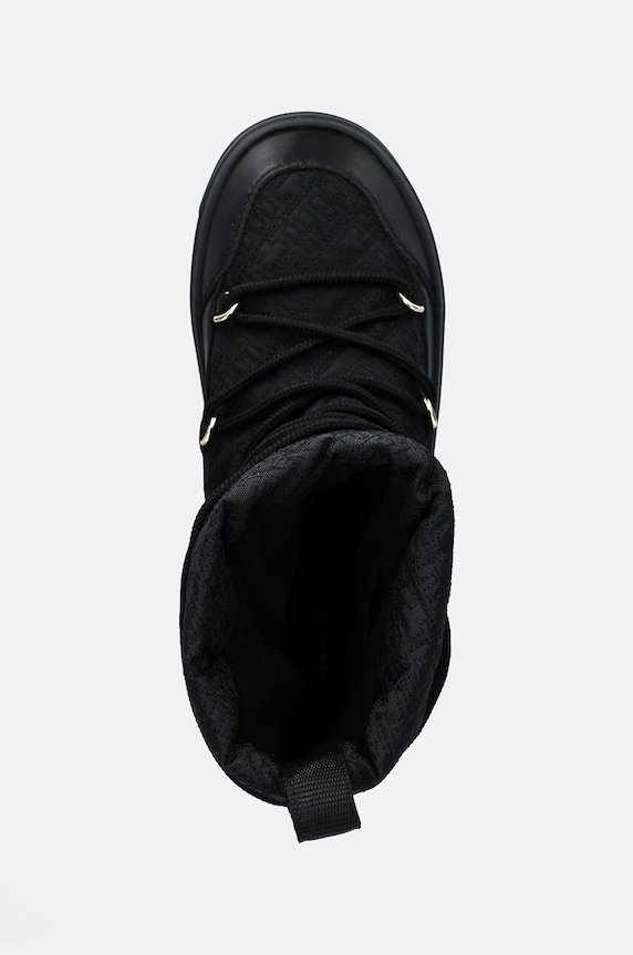 Μπότες χιονιού Tommy Hilfiger LACE-UP MONOGRAM SNOWBOOT μαύρο FW0FW08430