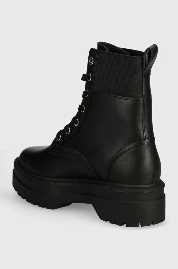 Obuv Členkové topánky Tommy Hilfiger LEATHER ELASTIC RIB LACEUP FW0FW08440 čierna