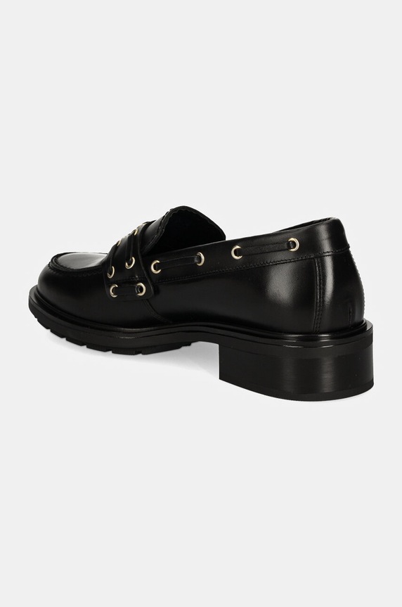 Obuv Kožené mokasíny Tommy Hilfiger NAUTICAL EYELETS LEATHER LOAFER FW0FW08148 čierna