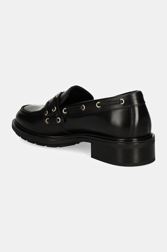 Obuv Kožené mokasíny Tommy Hilfiger NAUTICAL EYELETS LEATHER LOAFER FW0FW08148 čierna