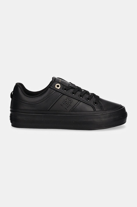 Kožené sneakers boty Tommy Hilfiger ESSENTIAL VULC SNEAKER MONOGRAM FW0FW07945 černá NC24