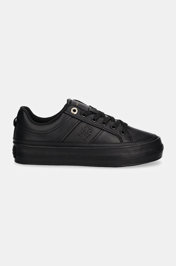 Kožené sneakers boty Tommy Hilfiger ESSENTIAL VULC SNEAKER MONOGRAM FW0FW07945 černá NC24