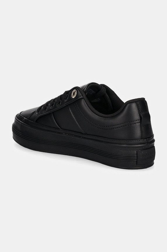 Boty Kožené sneakers boty Tommy Hilfiger ESSENTIAL VULC SNEAKER MONOGRAM FW0FW07945 černá