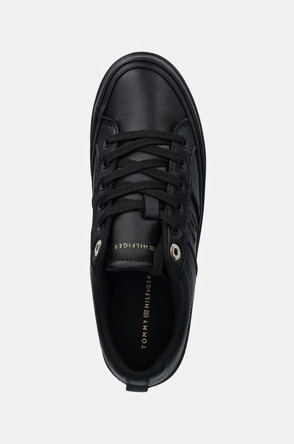 Kožené sneakers boty Tommy Hilfiger ESSENTIAL VULC SNEAKER MONOGRAM černá FW0FW07945