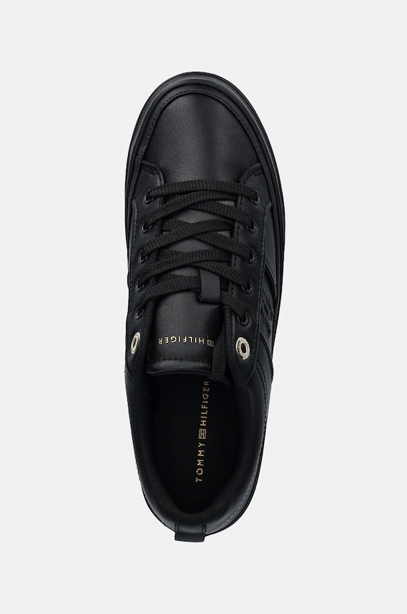 Kožené sneakers boty Tommy Hilfiger ESSENTIAL VULC SNEAKER MONOGRAM černá FW0FW07945