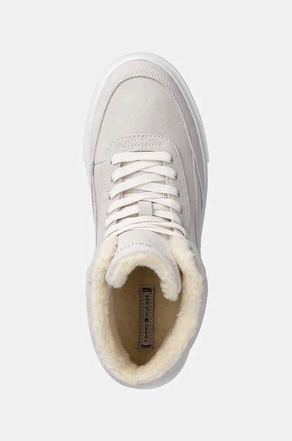 Tommy Hilfiger sneakersy zamszowe SUEDE VULC WINTER SNEAKER HI beżowy FW0FW08108