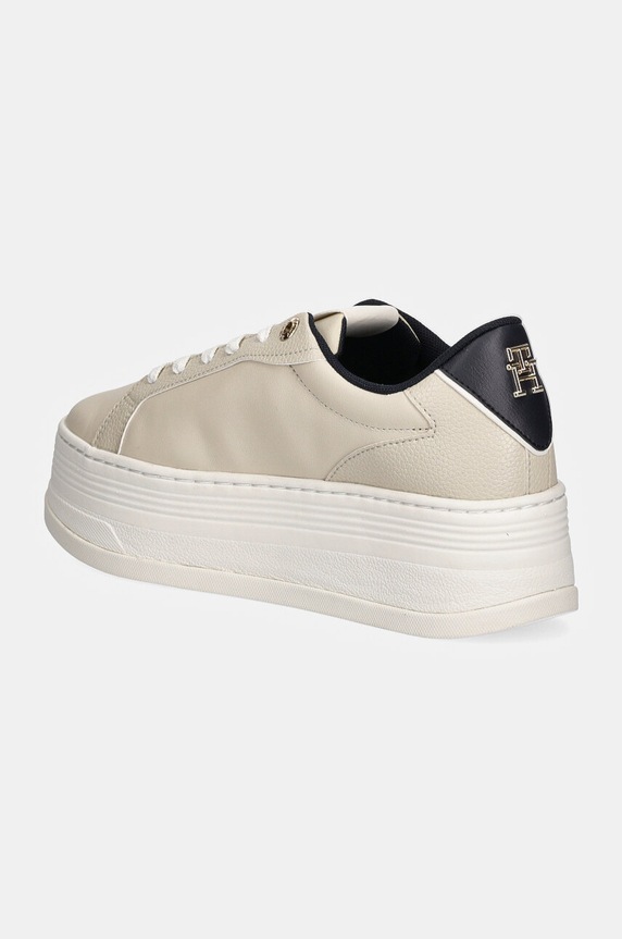 Obuv Tenisky Tommy Hilfiger TH PLATFORM SNEAKER TRIANGLE FW0FW08115 béžová