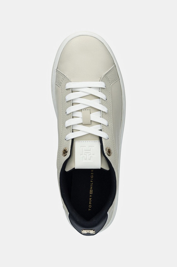 Tenisky Tommy Hilfiger TH PLATFORM SNEAKER TRIANGLE béžová FW0FW08115