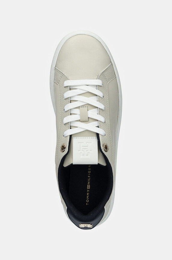 Tenisky Tommy Hilfiger TH PLATFORM SNEAKER TRIANGLE béžová FW0FW08115