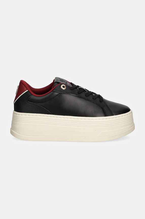 Sneakers boty Tommy Hilfiger TH PLATFORM SNEAKER TRIANGLE FW0FW08115 černá NC24