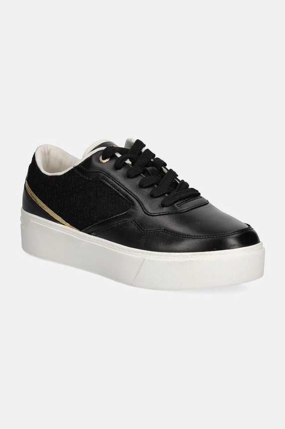 Sneakers boty Tommy Hilfiger PLATFORM MONOGRAM SNEAKER přírodní kůže černá FW0FW08121