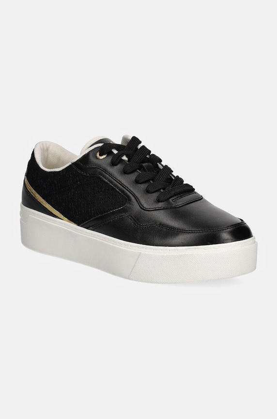 Sneakers boty Tommy Hilfiger PLATFORM MONOGRAM SNEAKER přírodní kůže černá FW0FW08121