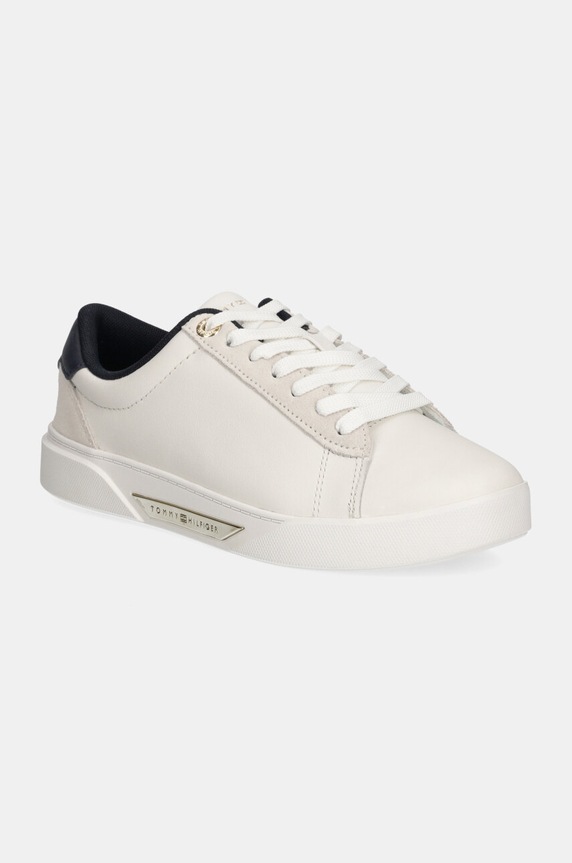 Tommy Hilfiger sneakersy skórzane CHIC COURT SNEAKER płaska biały FW0FW08123