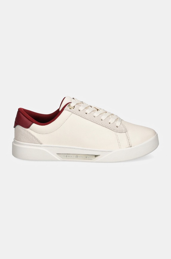 Δερμάτινα sneakers Tommy Hilfiger CHIC COURT SNEAKER FW0FW08123 μπεζ NC24