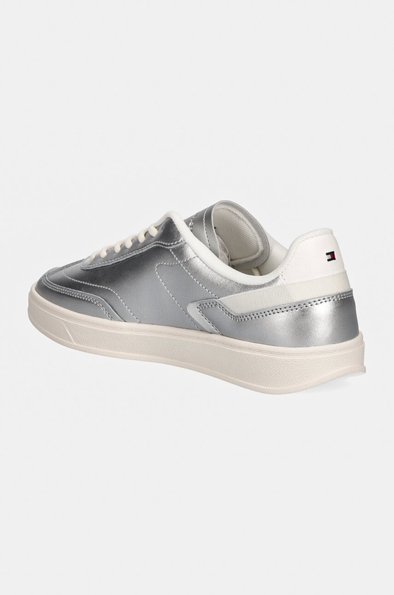Obuwie Tommy Hilfiger sneakersy skórzane TH HERITAGE SNEAKER METALLICS FW0FW08344 srebrny