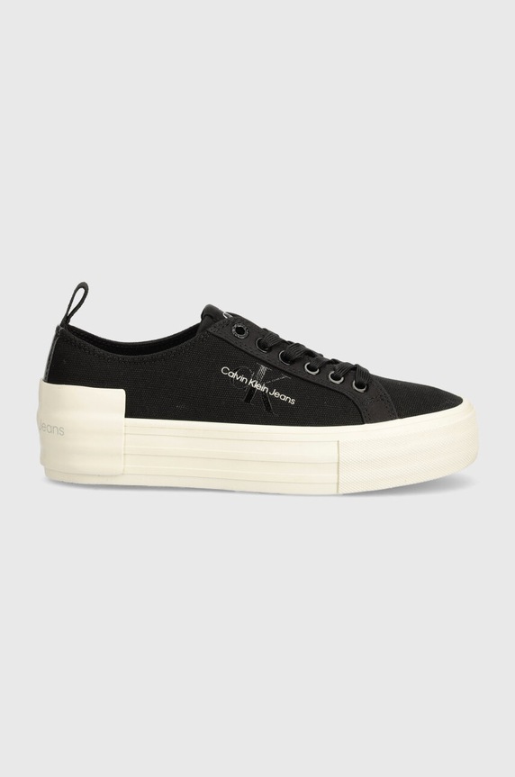 Calvin Klein Jeans tenisówki BOLD VULC FLATF LOW LACE MIX MTL YW0YW01465 czarny AW24