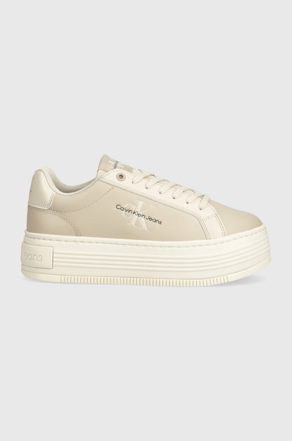 Sneakers boty Calvin Klein Jeans BOLD PLATF LOW LACE LTH ML MTL YW0YW01516 béžová AW24
