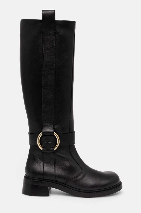 See by Chloé stivali in pelle New Ring Line SB43002A.999 nero AW24
