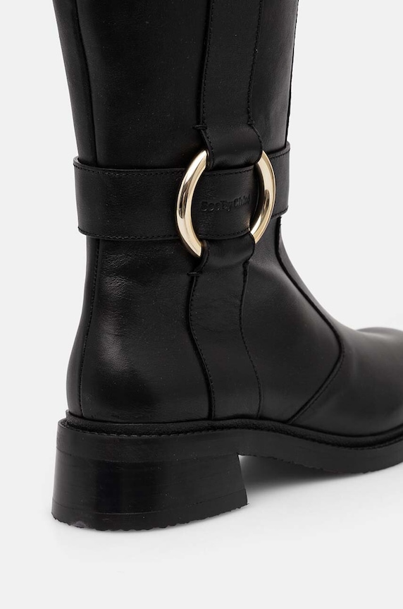 Scarpe See by Chloé stivali in pelle New Ring Line SB43002A.999 nero
