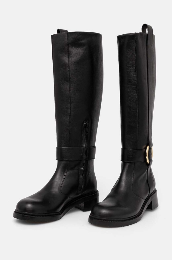 See by Chloé stivali in pelle New Ring Line nero SB43002A.999