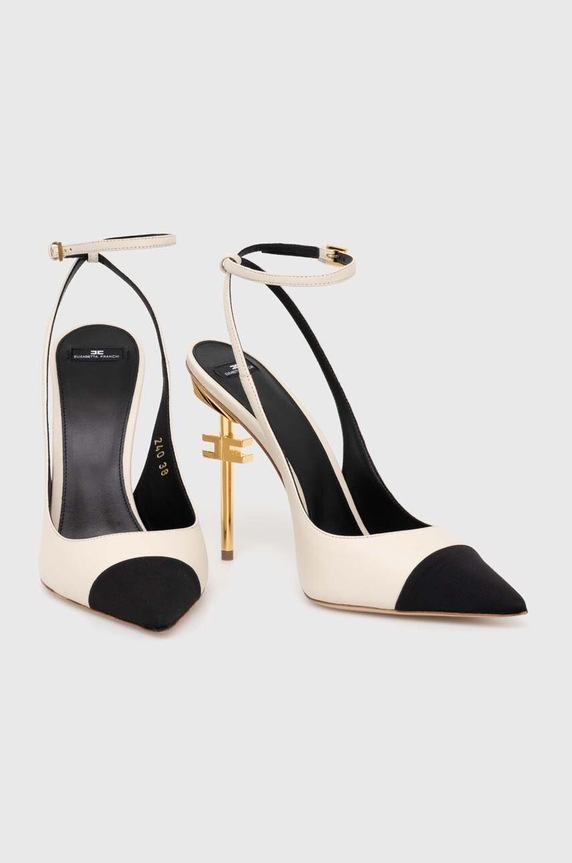 Παπούτσια Δερμάτινες γόβες Elisabetta Franchi SA25B46E2.E84 μπεζ