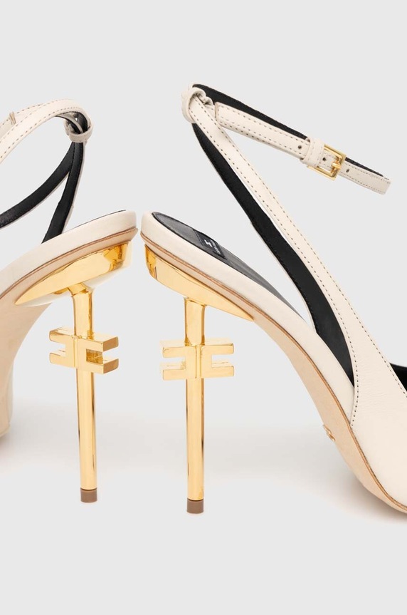 Δερμάτινες γόβες Elisabetta Franchi SA25B46E2.E84 μπεζ