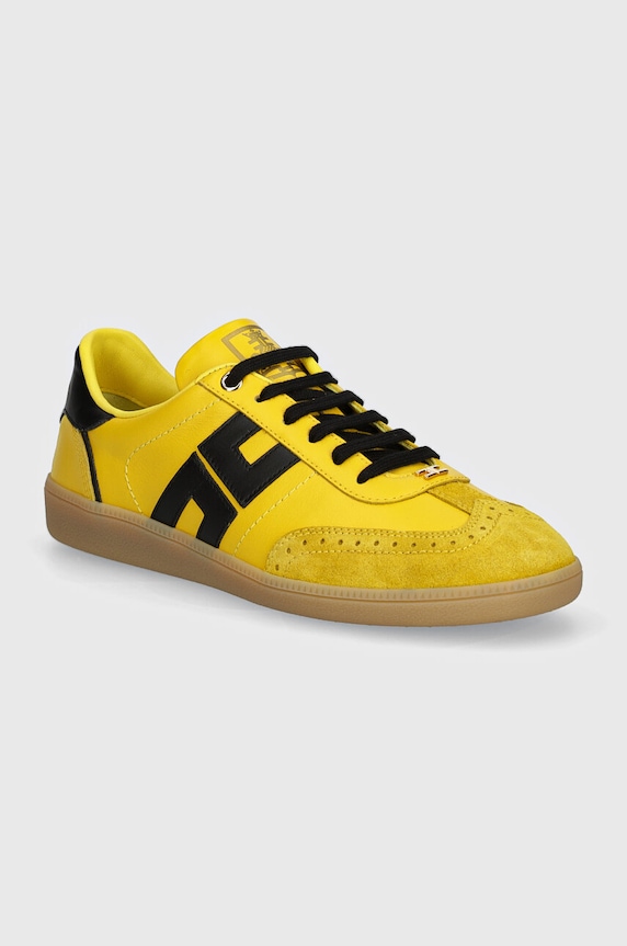 Δερμάτινα sneakers Elisabetta Franchi δέρμα σαμουά κίτρινο SA55G46E2.CI9