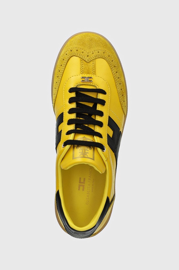 Δερμάτινα sneakers Elisabetta Franchi κίτρινο SA55G46E2.CI9