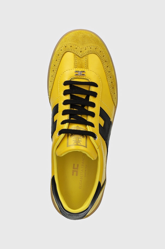 Δερμάτινα sneakers Elisabetta Franchi κίτρινο SA55G46E2.CI9