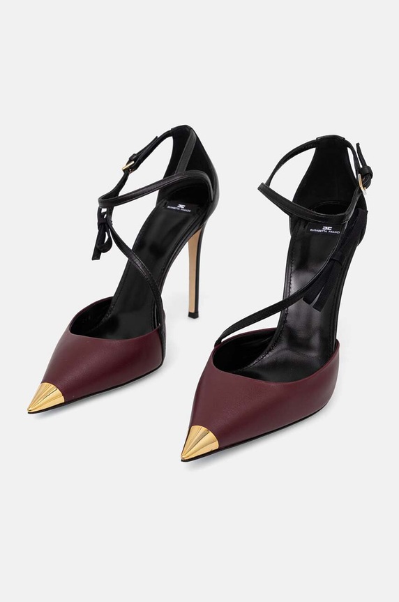 Δερμάτινες γόβες Elisabetta Franchi SA87L47E2.CU4 μπορντό