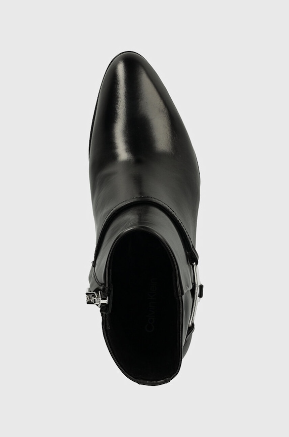 Calvin Klein botki skórzane ANKLE BOOT 55 W/HW LTH czarny HW0HW02095
