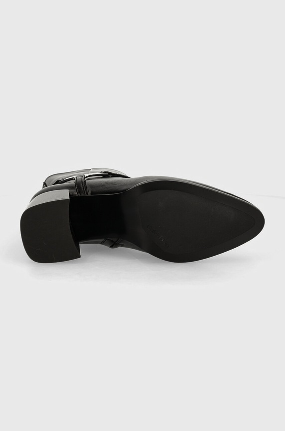Calvin Klein botki skórzane ANKLE BOOT 55 W/HW LTH HW0HW02095 czarny