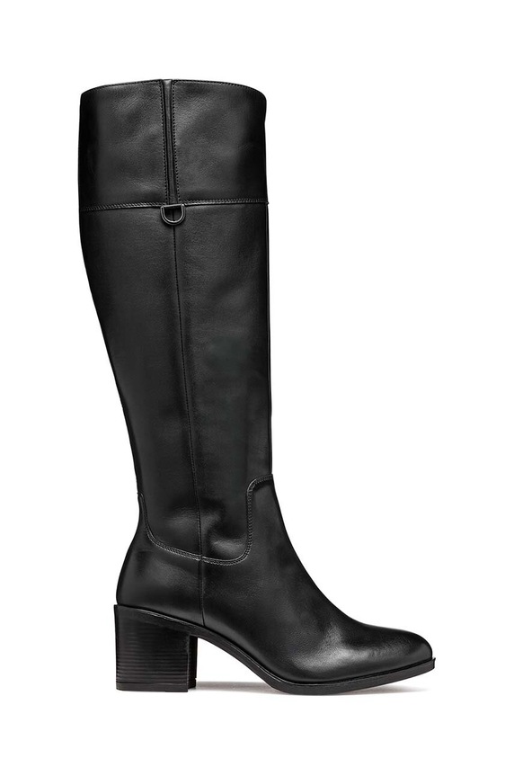 Δερμάτινες μπότες Geox D NEW ASHEEL 5-8 cm μαύρο D46FSA.00043.C9999