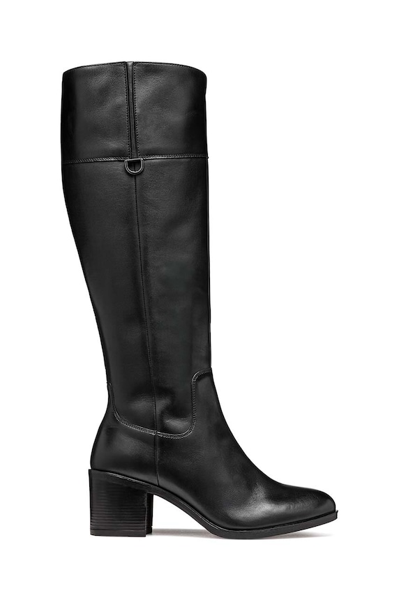 Δερμάτινες μπότες Geox D NEW ASHEEL 5-8 cm μαύρο D46FSA.00043.C9999