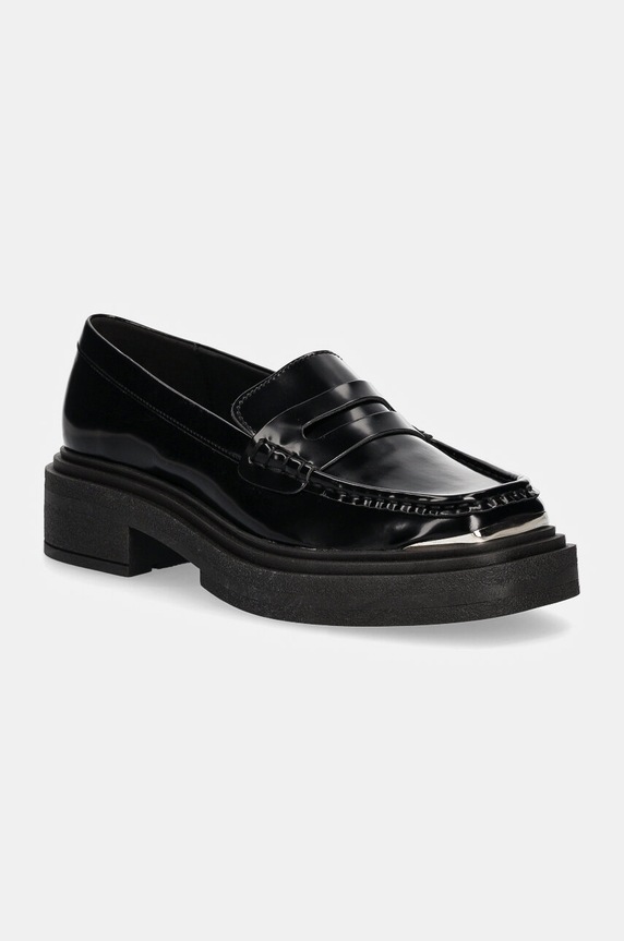 Mokasinke Steve Madden Charming imitacija lakirane kože crna SM11003223.013