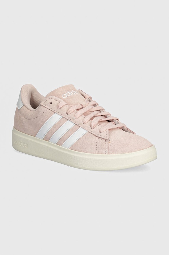 Sneakers boty adidas Grand Court semišová kůže růžová IH2417