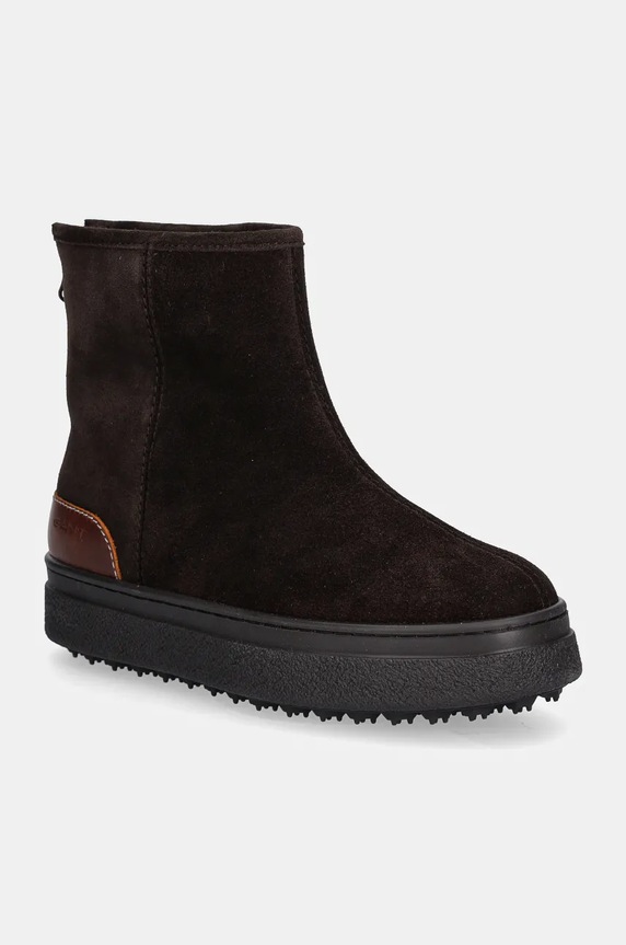 Gant śniegowce zamszowe Snowhill na zamek brązowy 29543783.G399