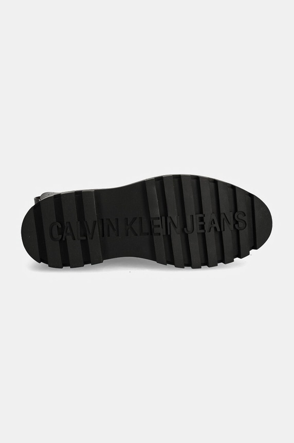 Kožne gležnjače Calvin Klein Jeans FLATFORM CHELSEA BOOT MG LTH YW0YW01542 smeđa