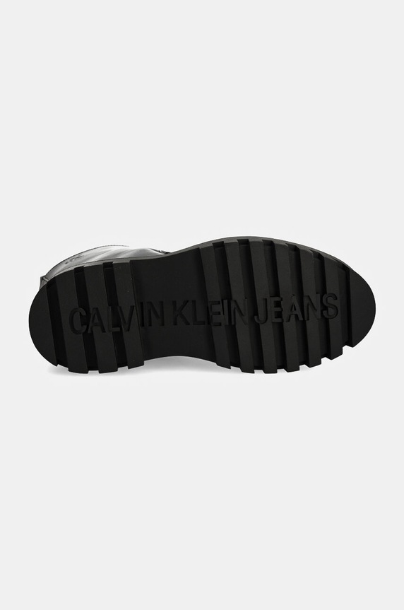 Calvin Klein Jeans workery skórzane FLATFORM LACE UP BOOT MG LTH czarny YW0YW01544