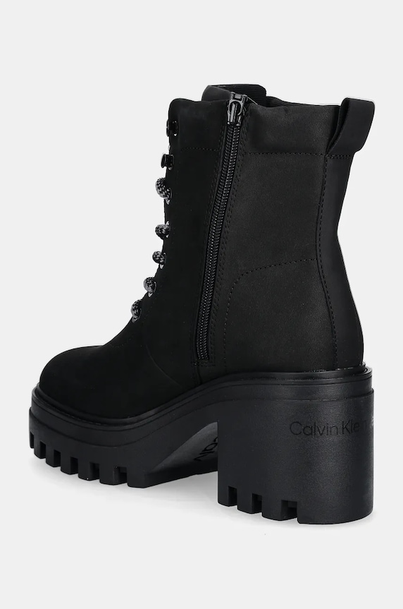 Обувки Боти Calvin Klein Jeans CHUNKY HEELED ZIP BOOT LTH YW0YW01548 черен
