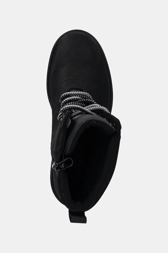 Боти Calvin Klein Jeans CHUNKY HEELED ZIP BOOT LTH черен YW0YW01548