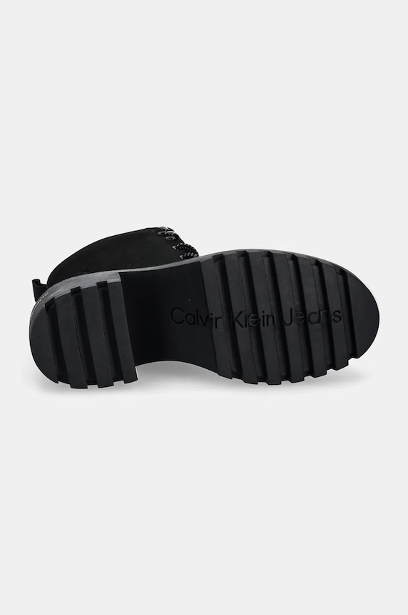 Боти Calvin Klein Jeans CHUNKY HEELED ZIP BOOT LTH YW0YW01548 черен
