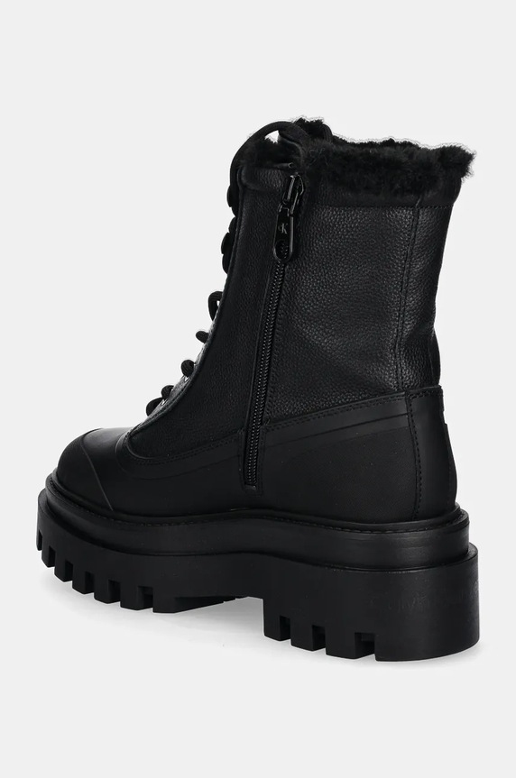 Obuv Členkové topánky Calvin Klein Jeans FLATFORM LACE UP BOOT PADDED YW0YW01557 čierna