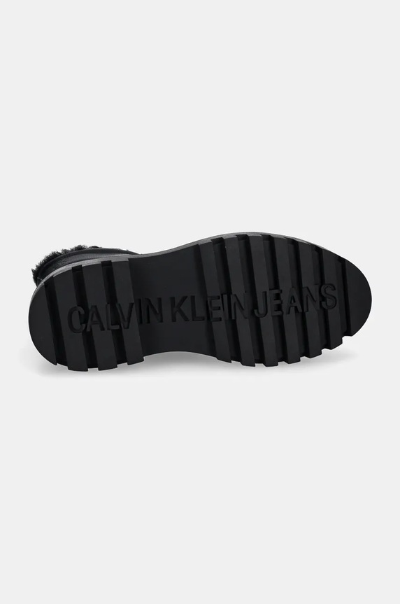 Členkové topánky Calvin Klein Jeans FLATFORM LACE UP BOOT PADDED YW0YW01557 čierna