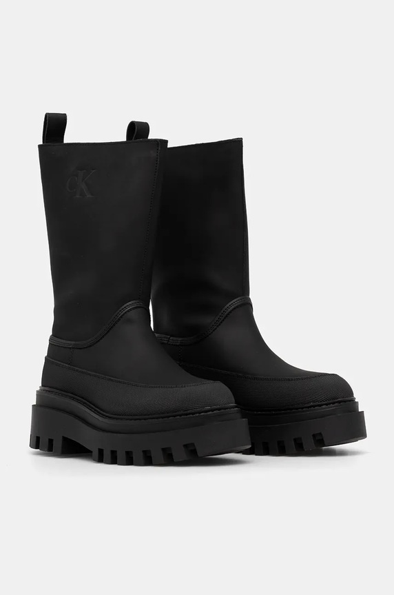 Παπούτσια Γαλότσες Calvin Klein Jeans FLATFORM RAINBOOT HIGH MG R YW0YW01559 μαύρο