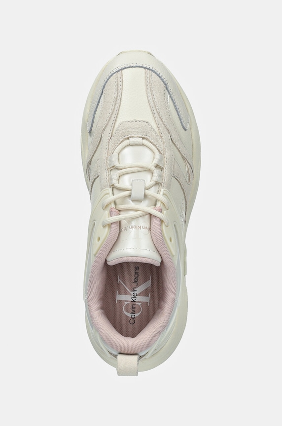 Calvin Klein Jeans sneakersy RETRO TENNIS LOW LACE ML MIX beżowy YW0YW01566