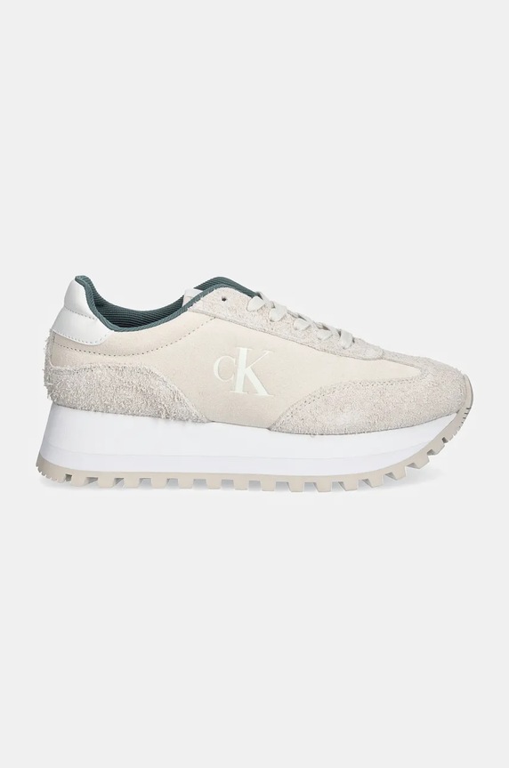 Semišové tenisky Calvin Klein Jeans RUNNER LACEUP ML SUEDE YW0YW01574 béžová NC24