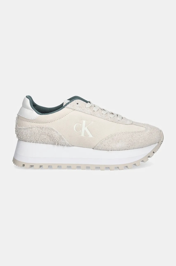 Semišové tenisky Calvin Klein Jeans RUNNER LACEUP ML SUEDE YW0YW01574 béžová NC24